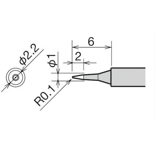 4975205570947｜8183704 [RX81HRTSB] 1本販売 商品画像については実際の製品と異なる場合がございます。あくまでも商品のスペックをご確認の上ご注文をお願いいたします。※この商品は受注発注の商品です。その為メーカーに在庫がない場合がございます。その場合は大変申し訳ございませんがキャンセルとさせて頂きます。予めご了承下さい。8183704用途微細はんだ付けに最適なφ2.9の極細こて先。仕様品名：替えこて先コテ先名称：R0.1mm適合機種：RX-81GAS、RX-80GAS、RX-85GASコテ先径(mm)：φ2.9仕様2消費電力：36W質量5.000G原産国日本JANコード4975205570947「ルーペスタジオ」では、拡大鏡(虫眼鏡/ルーペ)、双眼鏡、単眼鏡、望遠鏡などのレンズ製品を主に取り扱っております。工具製品は常には在庫しておらずお取りよせとなります。ご了承下さい。ステーション型はんだこて はんだこて用パーツグット 替こて先 関連商品へ