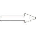 緑十字 配管方向表示ステッカー →白矢印 貼矢87 30×100mm 10枚組 エンビ [193787] 販売単位：1