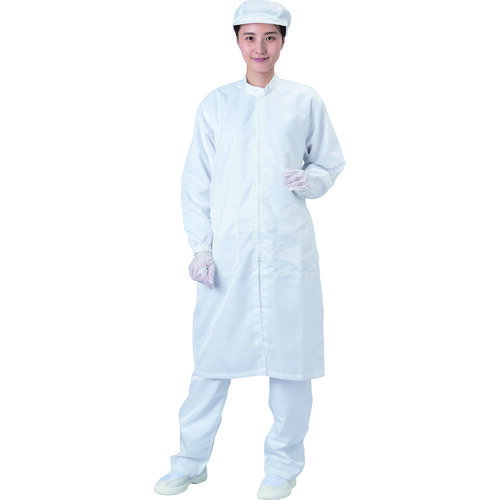 クリーンルーム用ウェア ISO Class 7 BLASTON コート(スタンドカラー・ファスナー)-白-LL [BSC-62001-W-LL] 販売単位：1 送料無料