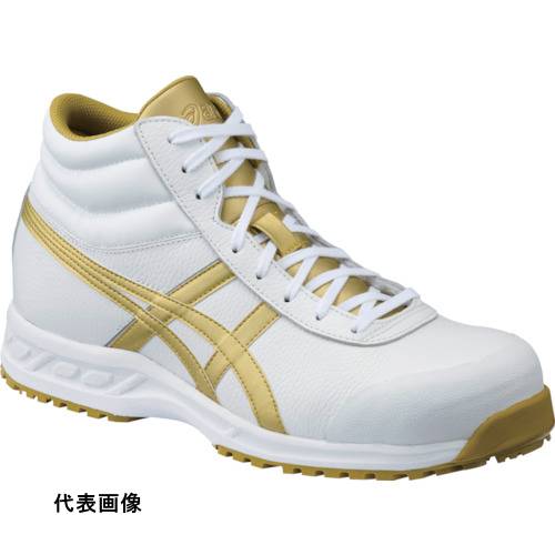 Rakuten - 中編上靴・JIS規格品 ASICS ウィンジョブ 71S ホワイト×ゴールド 26.5cm [FFR71S.0194-26.5] 販売単位：1 送料無料