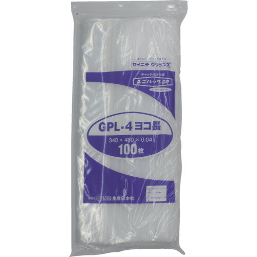 セイニチ 「ユニパックGP」L-4 ヨコ長 340×480×0.04 100枚 [GP L-4 YOKONAGA] 販売単位：1
