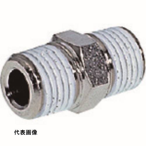 継手 配管 ネジ ねじ 建築 チヨダ ニップルメッキ付 R1/8・R1/8 工事 [N-1M-1M-N] 販売単位：1
