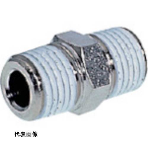 継手 配管 ネジ ねじ 建築 チヨダ ニップルメッキ付 R1/2・R1/2 工事 [N-4M-4M-N] 販売単位：1