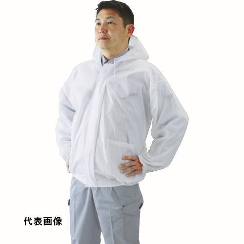 静電気対策保護服 TRUSCO トラスコ中山 エレブレイク(コロナ放電式帯電防止不織布)フード付ジャ
