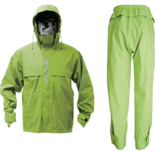 TRUSCO トラスコ中山 ベンチレーション(通気口)付レインスーツ ライム L レイングッズ [TRW360-84-L] 販売単位：1 送料無料