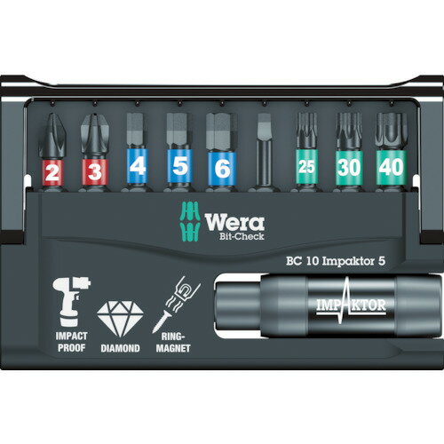 Rakuten - ドライバービット トーションタイプ Wera 【売切廃番】インパクター ビットチェック 日本仕様 [057689] 057689 販売単位：1