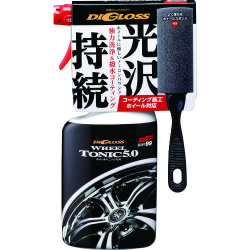 4975759020950｜207-0301 [02095 ] 1販売 商品画像については実際の製品と異なる場合がございます。あくまでも商品のスペックをご確認の上ご注文をお願いいたします。※この商品は受注発注の商品です。その為メーカーに在庫がない場合がございます。その場合は大変申し訳ございませんがキャンセルとさせて頂きます。予めご了承下さい。207-0301特長強力洗浄と同時に撥水コーティング被膜を形成し、使いやすい柄付きスポンジが付属したホイール専用クリーナーです。アルミ・スチールなどの材質だけでなくメッキや樹脂製ホイールキャンプにもご使用できます。従来品では未対応のコーティング施工されたホイールにも使用可能になりました。用途自動車のアルミ、スチールホイール及び樹脂製ホイールキャップの洗浄及び保護用。仕様容量(ml)：400仕様2自動車用ホイールクリーナー兼コーティング材質_仕上成分：界面活性剤、撥水レジン質量510.000Gセット内容_付属品専用ホイールスポンジ×1本専用ホイールスポンジ×1本原産国日本JANコード4975759020950「ルーペスタジオ」では、拡大鏡(虫眼鏡/ルーペ)、双眼鏡、単眼鏡、望遠鏡などのレンズ製品を主に取り扱っております。工具製品は常には在庫しておらずお取りよせとなります。ご了承下さい。洗車用品 タイヤ・ホイール用クリーナーSOFT99 ディグロス 関連商品へ
