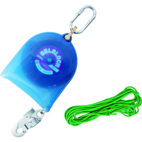 TSUYORON ベルト巻取式墜落防止器具 ベルブロック ショックアブソーバなし ベルト幅18mm×長さ8m BB-80-SN-RC(引寄せロープ・雨除けカバー付き) [BB-80-SN-RC-BX] BB80SNRCBX 販売単位：1 送料無料 loupe-studio-10909589 ルーペスタジオ パッケージ画像