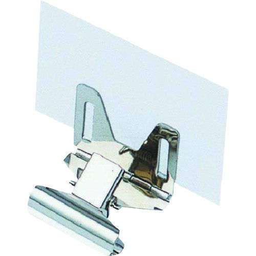 4902787007561｜115-6963 [CS20 ] 1販売商品画像については実際の製品と異なる場合がございます。あくまでも商品のスペックをご確認の上ご注文をお願いいたします。※この商品は受注発注の商品です。その為メーカーに在庫がない場合がございます。その場合は大変申し訳ございませんがキャンセルとさせて頂きます。予めご了承下さい。115-6963特長リクライニング可動式のカード立てです。店舗用品としてPOP立て、プライスカード立て等機能性抜群です。手軽にカードを差し込むだけで簡単にご使用になれます。用途店舗&オフィス用。仕様色：シルバー幅(mm)：60奥行(mm)：17高さ(mm)：35縦(mm)：35横(mm)：60挟口寸法(mm)：20タイプ：鋼板材質_仕上鋼板質量10.000G原産国中国JANコード4902787007561「ルーペスタジオ」では、拡大鏡(虫眼鏡/ルーペ)、双眼鏡、単眼鏡、望遠鏡などのレンズ製品を主に取り扱っております。工具製品は常には在庫しておらずお取りよせとなります。ご了承下さい。店舗用品 カード立てmitsuya 万能カード立中 関連商品へ