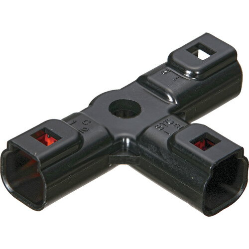 TRUSCO トラスコ中山 防水コネクタ ハウジング T字タイプ(10個入)芯数2 黒 [P-CB01A5-02BA] PCB01A502B..