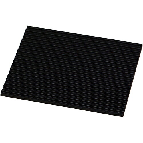 下敷きタイプ 光 筋入りゴム ブラック 100×100×3mm [CG3-10-3] 販売単位：1
