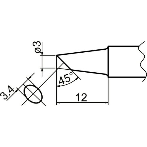 白光 こて先 3BC型 面のみ [T20-BCF3] 販売単位：1