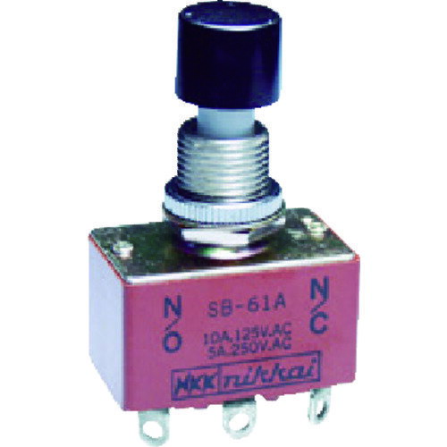 NKKスイッチズ 押ボタンスイッチ はんだ端子 2極ON-(ON) [SB-61A] 販売単位：1