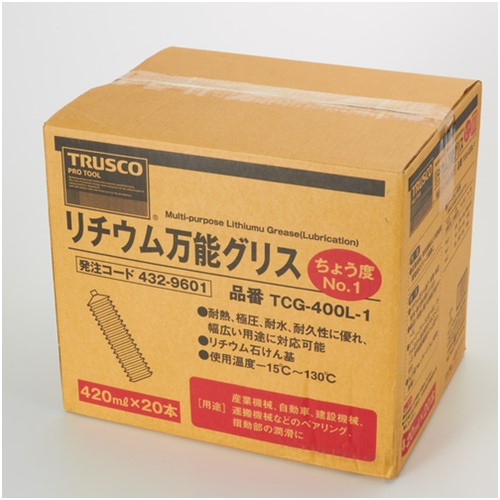 TRUSCO トラスコ中山 リチウム万能グリス #1 420ml [TCG-400L-1] 20本セット 送料無料