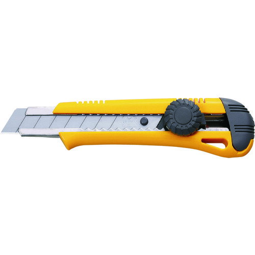カッター ナイフ おすすめ 工具 KDS カッターナイフ ネジロックL 黄 全長152mm [L-19YE] 販売単位：1