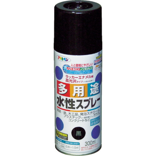 アサヒペン 水性多用途スプレー 300ML 黒 [565051] 販売単位：1