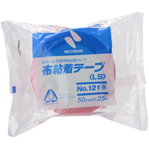 ニチバン 布粘着テープ121(アカ) 50mmX25m [1211-50] 販売単位：1