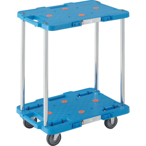 樹脂製 連結タイプ TRUSCO トラスコ中山 樹脂製台車 ルートバン 2段式 370X500 青 [MPB-502-B] 販売単位：1 送料無料