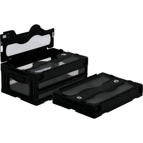 サンコー フタ一体型折りたたみコンテナー 559030 マドコンC-30Bブラック [SKO-C-30B-BK] 販売単位：1 送料無料