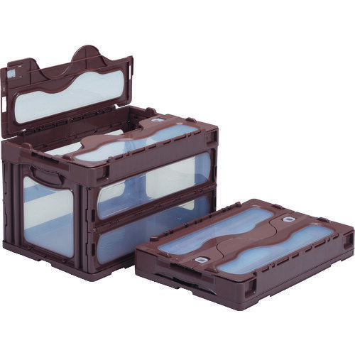 サンコー フタ一体型折りたたみコンテナー 559000 マドコンC-50Bブラウン [SKO-C-50B-BR] 販売単位：1 ..