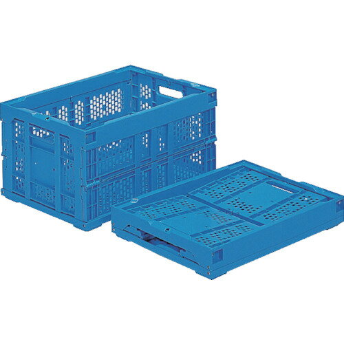 折りたたみメッシュコンテナ サンコー 折りたたみコンテナー 550530 オリコン40A(2)青底面突起無 [SKO-40A2-BL] 販売単位：1 送料無料