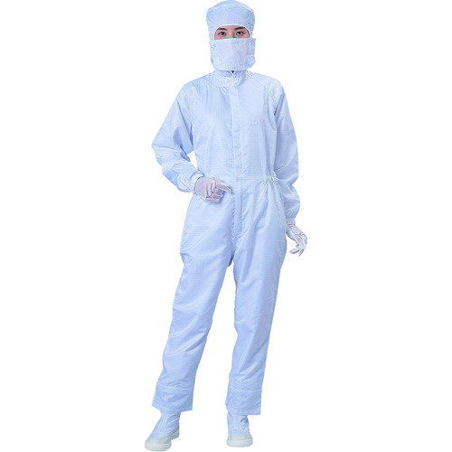 クリーンルーム用ウェア ISO Class 5 BLASTON フード付つなぎ服 ホワイト Lサイズ [BSC-11021-W-L] 販売単位：1 送料無料