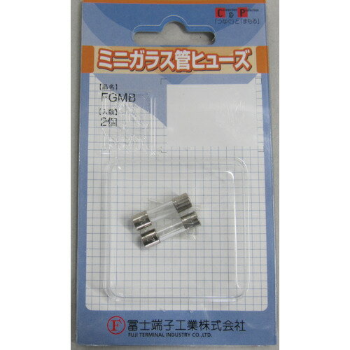 冨士端子 ガラス管ヒューズ (2個入) 10A 5.2×20mm [FP-FGMB-250V-10A-2P-PBF] 販売単位：1