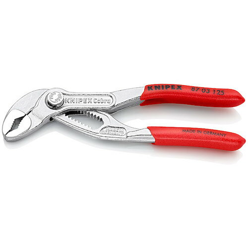 KNIPEX ウォーターポンププライヤー コブラ ソフトプラスチックハンドル 125mm [8703-125] 販売単位：1 送料無料