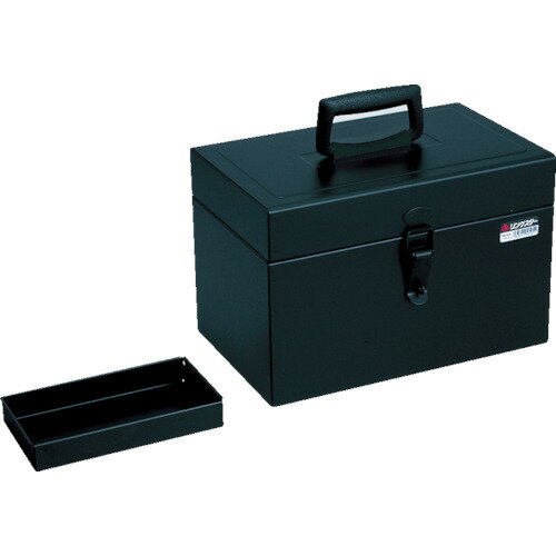スチール製 工具箱 工具入れ 収納 整理 diy おすすめ 大工道具 ケース リングスター スチール工具箱 RSディープボックス RS-325 ブラック 325×202×215mm [RS-325-BK] 販売単位：1 送料無料のサムネイル