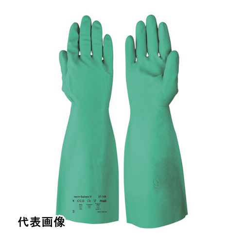 アンセル 耐油・耐薬品ニトリル厚手手袋 アルファテック ソルベックス 37-165 XLサイズ [37-165-10] 販売単位：1