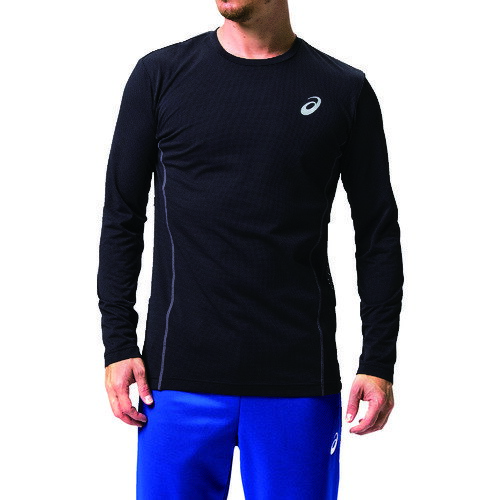 シャツ 長袖 tシャツ メンズ インナー ウェア おすすめ 空調ファン付 ジャケット用 ASICS 【売切廃番】長袖シャツ ウィンジョブ[[R上]] ロングスリーブクールトップ パフォーマンスブラック×ダークグレー S asics [2271A008.001-S] 2271A008.001S 販売単位：1 送料