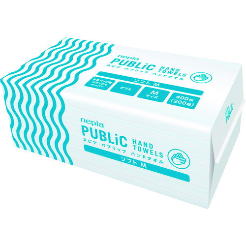 ネピア ペーパータオル パブリックハンドタオル ソフトM 200組 25パック入り [79722] 79722 販売単位：1 送料無料