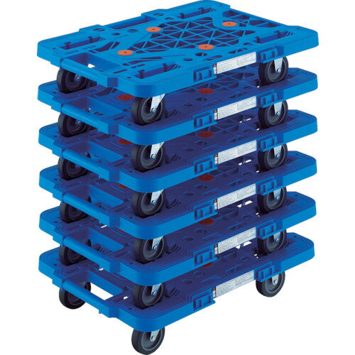 樹脂製 連結タイプ TRUSCO トラスコ中山 まとめ買い 樹脂製平台車 ルートバン MPK-500-B 6台セット [MPK-500-B-M6] 販売単位：1 送料無料