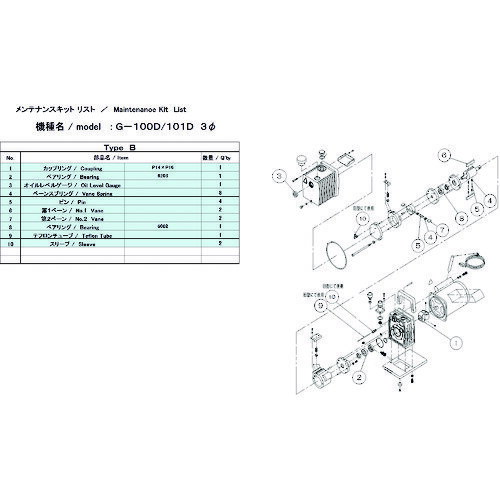 ULVAC ݥѥƥʥ󥹥å G-100D 3/101D B [G-101D MAINTENANCEKIT B] ...