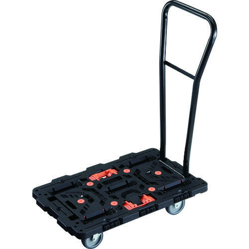 TRUSCO トラスコ中山 連結式樹脂製平台車 ビートル 700X450 自在3輪 脱着式ハンドル付 とめたろう付 [BT700J3H-E100T] BT700J3HE100T 販売単位：1 送料無料