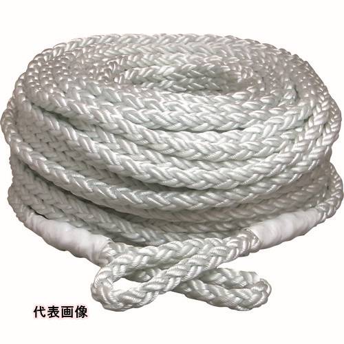 まつうら 電動ウインチ用ナイロンクロスロープ(8打ち)10mmΦ×100m 両端アイ加工 [NR-8 ...