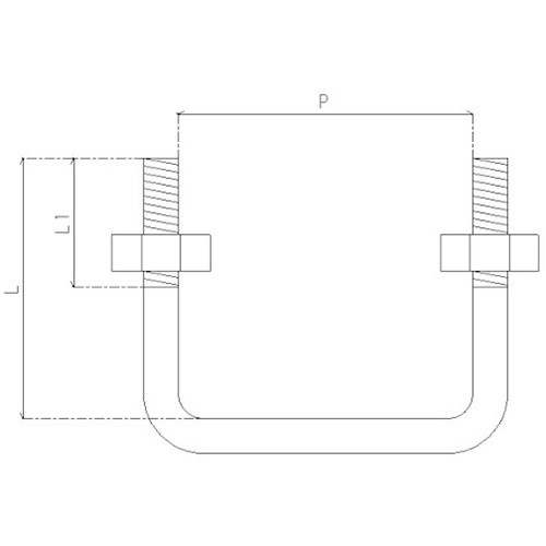 YAHATA コの字ボルト(ナット付き) М6X23X42 1本入 [YHI-KJBT-062342] YHIKJBT062342 販売単位：1