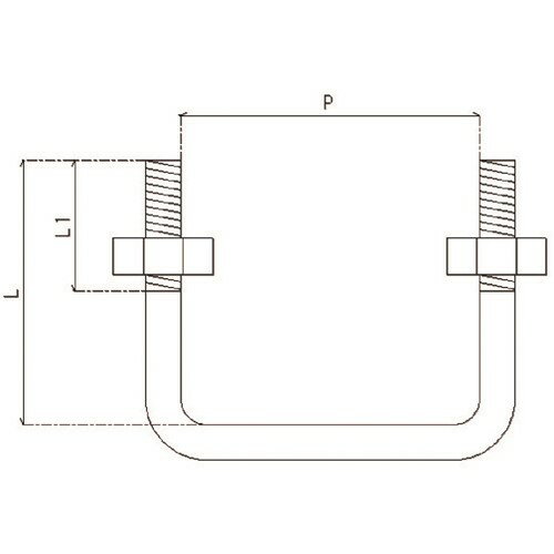 YAHATA コの字ボルト(ナット付き) М8X37X59 1本入 [YHI-KJBT-083759] YHIKJBT083759 販売単位：1