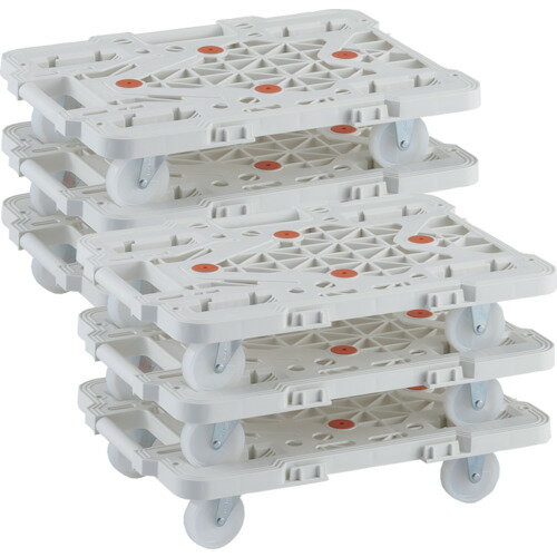 TRUSCO トラスコ中山 まとめ買い 樹脂製平台車 連結式ルートバン MPK-500N-W 6台セット [MPK-500N-W-M6] MPK500NWM6 販売単位：1 送料無料