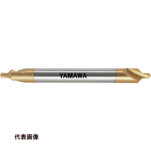 ヤマワ ロングシャンクコーティング強ねじれ溝A形90° センタ穴ドリル CE-QL V L150 2X90°X6 [CE-QL-V-L..