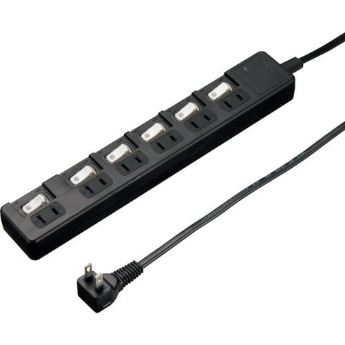 YAZAWA 雷ガード付6個口節電タップ2mブラック [H8KS662BK] H8KS662BK 販