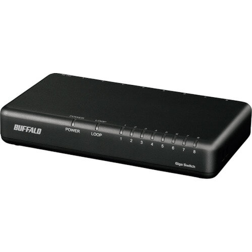 BAFFALO Giga 8ポート スイッチングハブ 電源外付け プラスチック筐体 マグネット付 ブラック [LSW6-GT-8EP/BK] LSW6GT8EPBK 販売単位：1 送料無料