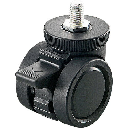 プラパート リフトロックキャスター ナイロン車 φ50 M8 黒 ストッパー付 高さ調整可 [K100-50-B8S] K10050B8S 販売単位：1(4)