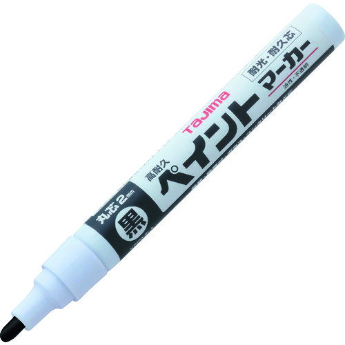 タジマ 高耐久ペイントマーカー 黒 中字・丸芯 [KPEM-BLA] KPEMBLA 販売単位：1
