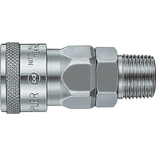 日東 ハイカプラ 鋼鉄製 ニトリルゴムNBR(SG)(めねじ取付用ソケット)相手側Rc1/8 耐圧力2.0Mpa(03136) ..