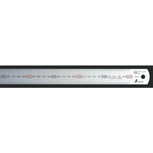 シンワ 直尺 シルバー600mm上下段p=1.0mm [13412] 販売単位：1