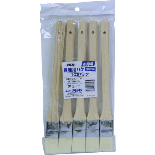 4970925208972｜131-9567 [208972 ] 1Pk販売商品画像については実際の製品と異なる場合がございます。あくまでも商品のスペックをご確認の上ご注文をお願いいたします。※この商品は受注発注の商品です。その為メーカーに在庫がない場合がございます。その場合は大変申し訳ございませんがキャンセルとさせて頂きます。予めご了承下さい。131-9567特長水性・油性塗料及び速乾性塗料使用できる目地用ハケ10本セットです。用途水性・油性塗料の目地塗装に。仕様刷毛幅(mm)：30毛丈(mm)：35玉厚(mm)：12全長(mm)：330適合塗料：水性・油性塗料形状：平型タイプ：万能仕様：形状：平型。毛部/化繊100％・柄部/木。個装サイズ(mm)：W150×D12×H330仕様2形状：平型材質_仕上毛材：化繊100%柄部：木質量190.000G原産国中国JANコード4970925208972「ルーペスタジオ」では、拡大鏡(虫眼鏡/ルーペ)、双眼鏡、単眼鏡、望遠鏡などのレンズ製品を主に取り扱っております。工具製品は常には在庫しておらずお取りよせとなります。ご了承下さい。刷毛 多用途刷毛アサヒペン お得用目地用刷毛10本パック 関連商品へ