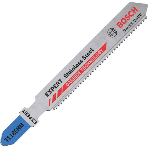 4059952537863｜537-0499 [2608900562 ] 1Pk販売こちらの商品はメール便対応商品です。メール便対応数：5（※1回のご注文で対応数の合計が101以上だとメール便は対応できませんので予めご了承下さい。) 商品画像については実際の製品と異なる場合がございます。あくまでも商品のスペックをご確認の上ご注文をお願いいたします。※この商品は受注発注の商品です。その為メーカーに在庫がない場合がございます。その場合は大変申し訳ございませんがキャンセルとさせて頂きます。予めご了承下さい。537-0499特長金工用、ステンレス用で長寿命です。超硬刃は最大50倍の長寿命（バイメタル刃と比較）です。用途ステンレス用。仕様山数：18全長(mm)：83有効刃長(mm)：59厚さ(mm)：1切断タイプ：直線切断適合機種：ボッシュ、マキタ、ハイコーキ（旧日立）、リョービなどのTシャンク形状のジグソー切断能力(mm)ステンレス：2〜4切断能力(mm)軟鋼板：2〜4仕様2適合機種：ボッシュ、マキタ、ハイコーキ（旧日立）、リョービなどのTシャンク形状のジグソーモデル名：T118EHM切断タイプ：直線切断材質_仕上刃先：超硬質量17.000Gセット内容_付属品3本入り原産国スイスJANコード4059952537863「ルーペスタジオ」では、拡大鏡(虫眼鏡/ルーペ)、双眼鏡、単眼鏡、望遠鏡などのレンズ製品を主に取り扱っております。工具製品は常には在庫しておらずお取りよせとなります。ご了承下さい。ジグソーブレード ジグソー替刃ボッシュ ジグソーブレード 超硬 関連商品へ