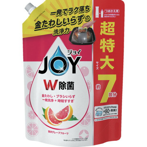 P&G ジョイ W除菌 食器用洗剤 ピンクグレープフルーツ 詰め替え 超特大 910ml [402341] 402341 販売単位：1