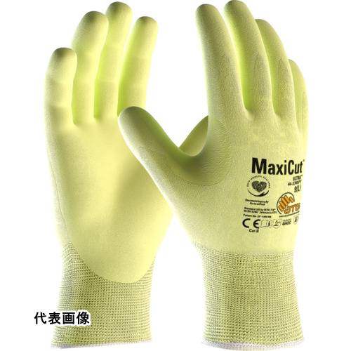 4792249060704｜545-3896 [443745FYXL ] 1双販売商品画像については実際の製品と異なる場合がございます。あくまでも商品のスペックをご確認の上ご注文をお願いいたします。※この商品は受注発注の商品です。その為メーカーに在庫がない場合がございます。その場合は大変申し訳ございませんがキャンセルとさせて頂きます。予めご了承下さい。545-3896特長特許取得のマイクロ発泡ニトリルコーティングは熱と蒸れを360°全方向から放出し、手の温度を最適に保ちます。マキシカット［［R上］］・ウルトラ［［TM上］］は、従来のマキシカット［［R上］］の耐切創性に薄さ・快適性・耐久性をさらに高めた耐切創手袋です。独自の特殊高機能繊維により耐切創と快適性を両立しています。親指と人差し指間の指又を補強することで耐切創性と耐久性を向上させました。マイクロカップ加工により安定したグリップ力を発揮し、手の疲労を軽減して安全性を高めます。国際NPOスキン・ヘルス・アライアンスによって皮膚科学的に安全と認証されている手肌にやさしい手袋です。洗浄してから包装しているのでより清潔な手袋をお使い頂けます。安全色で遠くからでも目立ちやすいです。用途ドライ環境で切創事故の危険性が高い精密作業に。仕様色：イエローサイズ：XL全長(cm)：24.0手のひら周り(cm)：20.0中指長さ(cm)：7.8厚さ(mm)：1.1ゲージ数：15EN388 2016規格：4442CEN388 2003規格：4542すべり止め：ありコーティング：手のひら側仕様2Oeko-Tex100認証スキン・ヘルス・アライアンス認証REACH準拠Sanitized加工シリコーンフリータッチスクリーン対応材質_仕上繊維部：UHMWPE繊維、ガラス繊維、ナイロン、スパンデックスすべり止め部：ニトリルゴム質量58.000G注意EN388カットレベルは測定データに基づいており、保証値ではありません。耐切創性手袋は絶対に切れない手袋ではありません。原産国スリランカJANコード4792249060704「ルーペスタジオ」では、拡大鏡(虫眼鏡/ルーペ)、双眼鏡、単眼鏡、望遠鏡などのレンズ製品を主に取り扱っております。工具製品は常には在庫しておらずお取りよせとなります。ご了承下さい。耐切創手袋 耐切創手袋（特殊繊維）エーティージー 耐切創手袋 マキシカット・ウルトラ 関連商品へ